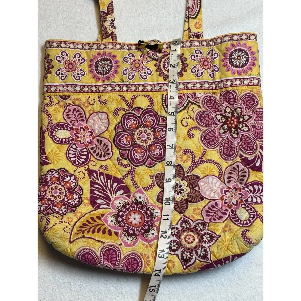 Vera Bradley Yellow/Pink Floral Toggle Tote